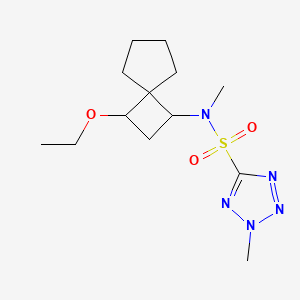 molecular formula C13H23N5O3S B7304689 N-(3-ethoxyspiro[3.4]octan-1-yl)-N,2-dimethyltetrazole-5-sulfonamide 