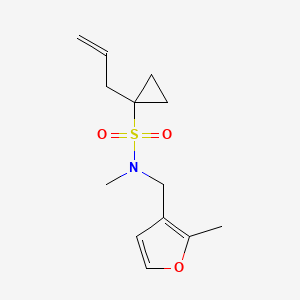molecular formula C13H19NO3S B7304737 N-methyl-N-[(2-methylfuran-3-yl)methyl]-1-prop-2-enylcyclopropane-1-sulfonamide 