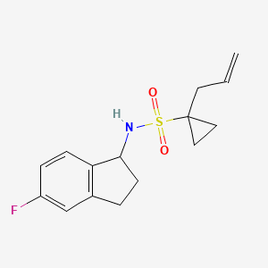 molecular formula C15H18FNO2S B7304742 N-(5-fluoro-2,3-dihydro-1H-inden-1-yl)-1-prop-2-enylcyclopropane-1-sulfonamide 