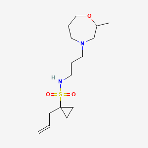 molecular formula C15H28N2O3S B7304746 N-[3-(2-methyl-1,4-oxazepan-4-yl)propyl]-1-prop-2-enylcyclopropane-1-sulfonamide 