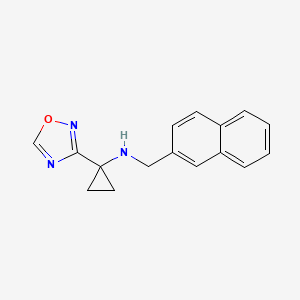 molecular formula C16H15N3O B7304798 N-(naphthalen-2-ylmethyl)-1-(1,2,4-oxadiazol-3-yl)cyclopropan-1-amine 