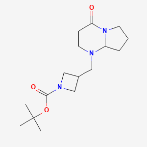 molecular formula C16H27N3O3 B7304827 Tert-butyl 3-[(4-oxo-2,3,6,7,8,8a-hexahydropyrrolo[1,2-a]pyrimidin-1-yl)methyl]azetidine-1-carboxylate 