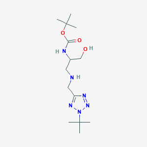 molecular formula C14H28N6O3 B7304846 tert-butyl N-[1-[(2-tert-butyltetrazol-5-yl)methylamino]-3-hydroxypropan-2-yl]carbamate 