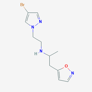 molecular formula C11H15BrN4O B7304888 N-[2-(4-bromopyrazol-1-yl)ethyl]-1-(1,2-oxazol-5-yl)propan-2-amine 
