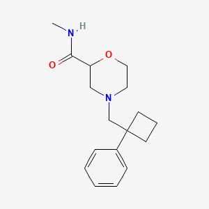 molecular formula C17H24N2O2 B7304900 N-methyl-4-[(1-phenylcyclobutyl)methyl]morpholine-2-carboxamide 