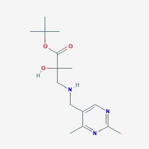 molecular formula C15H25N3O3 B7304907 Tert-butyl 3-[(2,4-dimethylpyrimidin-5-yl)methylamino]-2-hydroxy-2-methylpropanoate 