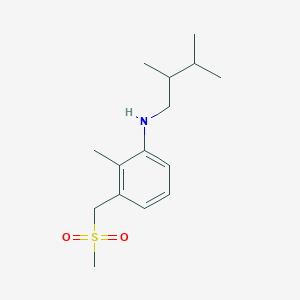 molecular formula C15H25NO2S B7304915 N-(2,3-dimethylbutyl)-2-methyl-3-(methylsulfonylmethyl)aniline 