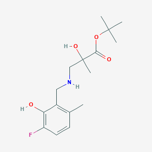 molecular formula C16H24FNO4 B7304935 Tert-butyl 3-[(3-fluoro-2-hydroxy-6-methylphenyl)methylamino]-2-hydroxy-2-methylpropanoate 