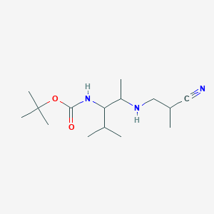 molecular formula C15H29N3O2 B7304983 tert-butyl N-[2-(2-cyanopropylamino)-4-methylpentan-3-yl]carbamate 