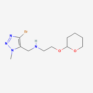 molecular formula C11H19BrN4O2 B7305004 N-[(5-bromo-3-methyltriazol-4-yl)methyl]-2-(oxan-2-yloxy)ethanamine 