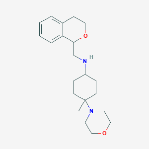 molecular formula C21H32N2O2 B7305022 N-(3,4-dihydro-1H-isochromen-1-ylmethyl)-4-methyl-4-morpholin-4-ylcyclohexan-1-amine 