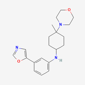 molecular formula C20H27N3O2 B7305030 N-(4-methyl-4-morpholin-4-ylcyclohexyl)-3-(1,3-oxazol-5-yl)aniline 