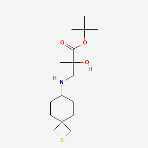 molecular formula C16H29NO3S B7305037 Tert-butyl 2-hydroxy-2-methyl-3-(2-thiaspiro[3.5]nonan-7-ylamino)propanoate 