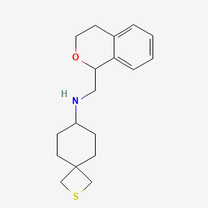 molecular formula C18H25NOS B7305042 N-(3,4-dihydro-1H-isochromen-1-ylmethyl)-2-thiaspiro[3.5]nonan-7-amine 