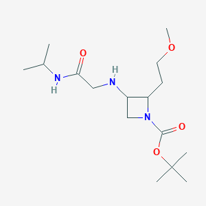 molecular formula C16H31N3O4 B7305116 Tert-butyl 2-(2-methoxyethyl)-3-[[2-oxo-2-(propan-2-ylamino)ethyl]amino]azetidine-1-carboxylate 