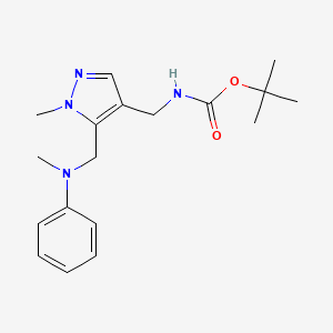 molecular formula C18H26N4O2 B7305124 tert-butyl N-[[1-methyl-5-[(N-methylanilino)methyl]pyrazol-4-yl]methyl]carbamate 