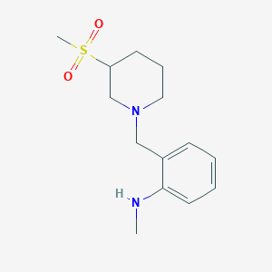 molecular formula C14H22N2O2S B7305152 N-methyl-2-[(3-methylsulfonylpiperidin-1-yl)methyl]aniline 