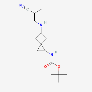 molecular formula C15H25N3O2 B7305187 tert-butyl N-[5-(2-cyanopropylamino)spiro[2.3]hexan-2-yl]carbamate 