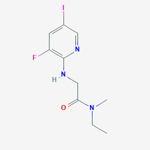 molecular formula C10H13FIN3O B7305458 N-ethyl-2-[(3-fluoro-5-iodopyridin-2-yl)amino]-N-methylacetamide 