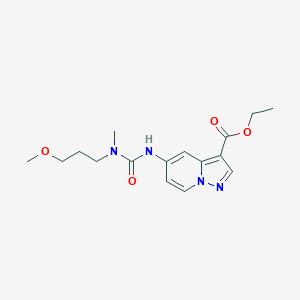 molecular formula C16H22N4O4 B7305532 Ethyl 5-[[3-methoxypropyl(methyl)carbamoyl]amino]pyrazolo[1,5-a]pyridine-3-carboxylate 