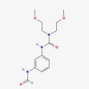 molecular formula C14H21N3O4 B7305565 N-[3-[bis(2-methoxyethyl)carbamoylamino]phenyl]formamide 