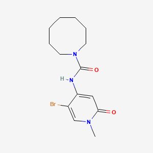molecular formula C14H20BrN3O2 B7305635 N-(5-bromo-1-methyl-2-oxopyridin-4-yl)azocane-1-carboxamide 