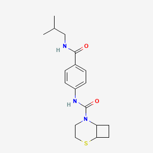 molecular formula C18H25N3O2S B7305660 N-[4-(2-methylpropylcarbamoyl)phenyl]-2-thia-5-azabicyclo[4.2.0]octane-5-carboxamide 