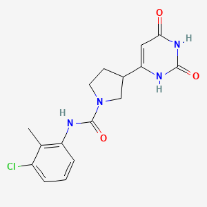 molecular formula C16H17ClN4O3 B7305661 N-(3-chloro-2-methylphenyl)-3-(2,4-dioxo-1H-pyrimidin-6-yl)pyrrolidine-1-carboxamide 