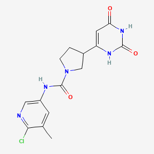 molecular formula C15H16ClN5O3 B7305674 N-(6-chloro-5-methylpyridin-3-yl)-3-(2,4-dioxo-1H-pyrimidin-6-yl)pyrrolidine-1-carboxamide 