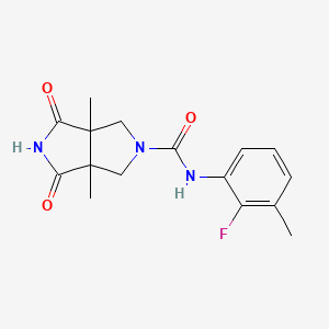 molecular formula C16H18FN3O3 B7305690 N-(2-fluoro-3-methylphenyl)-3a,6a-dimethyl-1,3-dioxo-4,6-dihydropyrrolo[3,4-c]pyrrole-5-carboxamide 