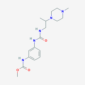 molecular formula C17H27N5O3 B7305810 methyl N-[3-[2-(4-methylpiperazin-1-yl)propylcarbamoylamino]phenyl]carbamate 
