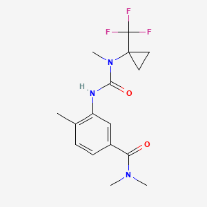 molecular formula C16H20F3N3O2 B7305834 N,N,4-trimethyl-3-[[methyl-[1-(trifluoromethyl)cyclopropyl]carbamoyl]amino]benzamide 