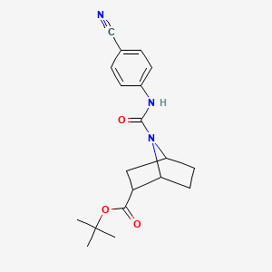 molecular formula C19H23N3O3 B7305841 Tert-butyl 7-[(4-cyanophenyl)carbamoyl]-7-azabicyclo[2.2.1]heptane-2-carboxylate 