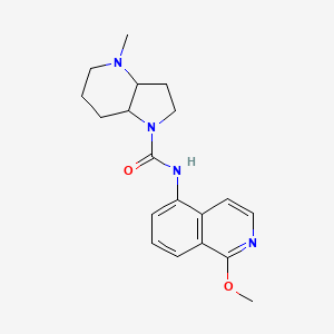 molecular formula C19H24N4O2 B7305863 N-(1-methoxyisoquinolin-5-yl)-4-methyl-3,3a,5,6,7,7a-hexahydro-2H-pyrrolo[3,2-b]pyridine-1-carboxamide 