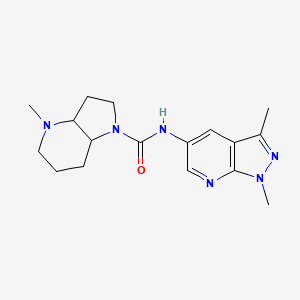 molecular formula C17H24N6O B7305865 N-(1,3-dimethylpyrazolo[3,4-b]pyridin-5-yl)-4-methyl-3,3a,5,6,7,7a-hexahydro-2H-pyrrolo[3,2-b]pyridine-1-carboxamide 