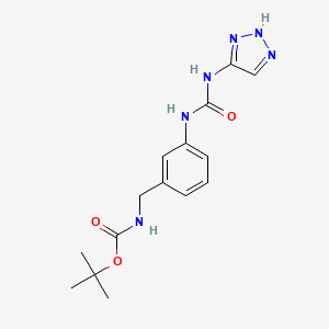 molecular formula C15H20N6O3 B7305913 tert-butyl N-[[3-(2H-triazol-4-ylcarbamoylamino)phenyl]methyl]carbamate 