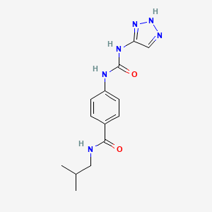 molecular formula C14H18N6O2 B7305921 N-(2-methylpropyl)-4-(2H-triazol-4-ylcarbamoylamino)benzamide 