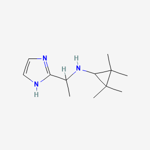 molecular formula C12H21N3 B7305945 N-[1-(1H-imidazol-2-yl)ethyl]-2,2,3,3-tetramethylcyclopropan-1-amine 