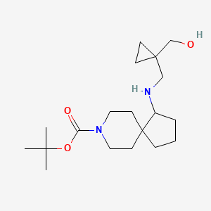 molecular formula C19H34N2O3 B7305959 Tert-butyl 4-[[1-(hydroxymethyl)cyclopropyl]methylamino]-8-azaspiro[4.5]decane-8-carboxylate 
