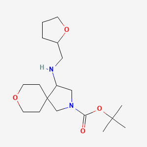 molecular formula C18H32N2O4 B7305977 Tert-butyl 4-(oxolan-2-ylmethylamino)-8-oxa-2-azaspiro[4.5]decane-2-carboxylate 