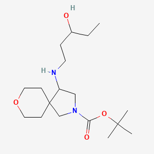 molecular formula C18H34N2O4 B7305983 Tert-butyl 4-(3-hydroxypentylamino)-8-oxa-2-azaspiro[4.5]decane-2-carboxylate 