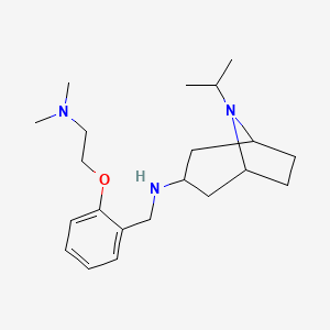 molecular formula C21H35N3O B7305998 N-[[2-[2-(dimethylamino)ethoxy]phenyl]methyl]-8-propan-2-yl-8-azabicyclo[3.2.1]octan-3-amine 