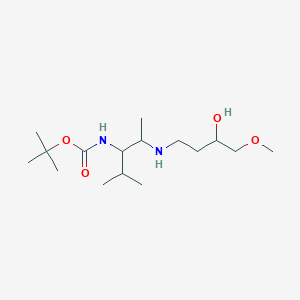 molecular formula C16H34N2O4 B7306004 tert-butyl N-[2-[(3-hydroxy-4-methoxybutyl)amino]-4-methylpentan-3-yl]carbamate 