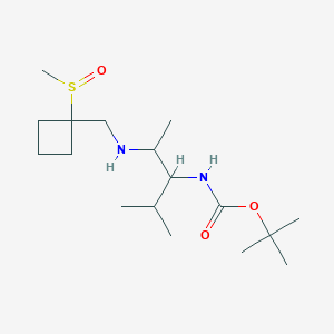 molecular formula C17H34N2O3S B7306009 tert-butyl N-[2-methyl-4-[(1-methylsulfinylcyclobutyl)methylamino]pentan-3-yl]carbamate 