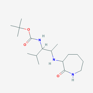 molecular formula C17H33N3O3 B7306014 tert-butyl N-[2-methyl-4-[(2-oxoazepan-3-yl)amino]pentan-3-yl]carbamate 