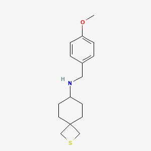 molecular formula C16H23NOS B7306036 N-[(4-methoxyphenyl)methyl]-2-thiaspiro[3.5]nonan-7-amine 
