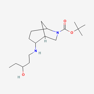 molecular formula C17H32N2O3 B7306044 Tert-butyl 2-(3-hydroxypentylamino)-6-azabicyclo[3.2.1]octane-6-carboxylate 