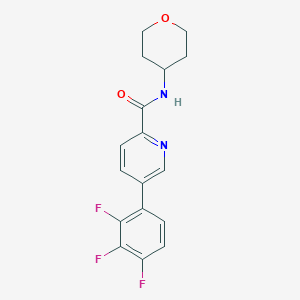 molecular formula C17H15F3N2O2 B7306165 N-(oxan-4-yl)-5-(2,3,4-trifluorophenyl)pyridine-2-carboxamide 
