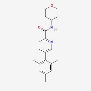 molecular formula C20H24N2O2 B7306190 N-(oxan-4-yl)-5-(2,4,6-trimethylphenyl)pyridine-2-carboxamide 