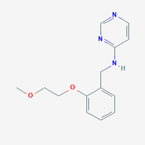molecular formula C14H17N3O2 B7306369 N-[[2-(2-methoxyethoxy)phenyl]methyl]pyrimidin-4-amine 